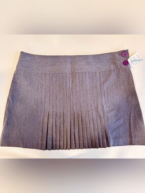 Heart Moon Star NWT Y2K Pleated Mini Skirt Gray Size 4 Preppy